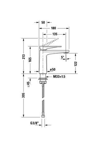 Duravit Tulum Lavabo Bataryası M Boy Mat Siyah, Tu1020002046 Siyah
