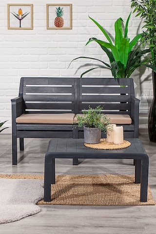 Lara İkili Bahçe Balkon Koltuğu -Antrasit