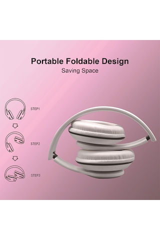 Shineyee Beyaz Kablolu Kulaküstü Kulaklık, Mikrofonlu, Oyun Ve Müzik İçin, Bilgisayar Ve Telefon Uyumlu, 40mm Hoparlörlü