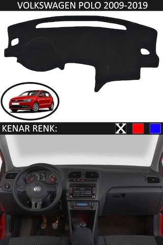 Guerrıno Torpido Koruma Halısı Siyah Kenar Renk Siyah Volkswagen Polo 2009-2019 İle Uyumlu