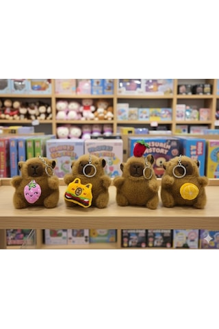Capybara Anahtarlık Peluş Oyuncak Çanta Süsü Charm Kapibara Karışık Sulfat Meyve
