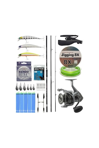 Yekoutdoor Yüksek Performans Okuma Ceymar Surf 4,30 M 100-250 Gr 3 Parça Surf Kamışı&okuma Tomcat Tmc-8000 Olta Makinesi 1 Adet