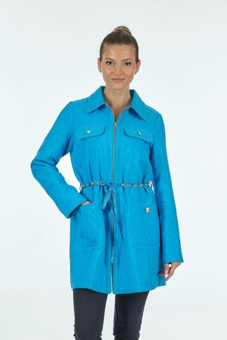 Scl Gömlek Yaka Fermuarlı Mavi Kadın Ceket 2312401001 001