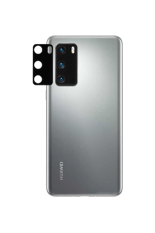Huawei P40 Zore Kamera Lens Koruyucu Cam Filmi Siyah
