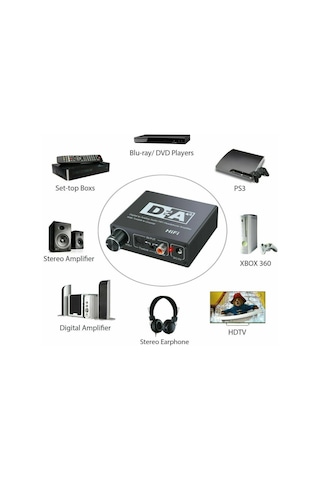 Dijital To Analog Ses Hifi 192Khz Dijital Ses Dönüştürücü Adaptör