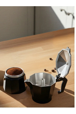 Siyah Moka Pot 3 Fincan - 150 Ml Klasik Espresso Demleme Cezvesi & Kamp Kahve Demliği