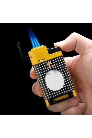 Cm0650 3 Jet Torch Kesicili Puro Çakmağı Sarı Krom