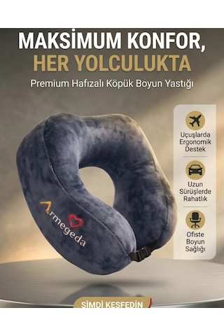 Kalpli Armegeda Visco Seyahat Yastığı 212 Özel 14 Şubat Serisi Mor Antrasit