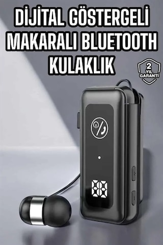 Kablolu Makaralı Bluetooth Kulaklık Uzun Pil Ömrü Dijital Göstergeli Uzun Pil Ömrü Kulaklık