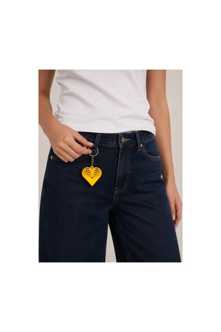 Tarzınıseç 3d Sarı Kalp Anahtarlık Charm 2'li Set