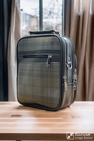 Erkek Çelik Kasalı Çapraz Çanta Orta Boy Siyah - Sarı