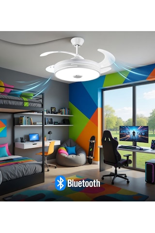 Mutlusan Bluetooth'lu Aydınlatmalı Uzaktan Kumandalı Tavan Vantilatörü