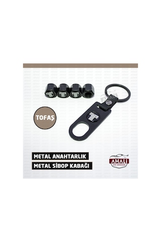 Tofaş Siyah Metal Sibop Kapağı Ve Metal Anahtarlık Set Koku