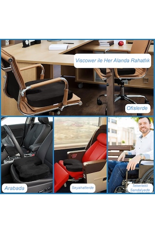 Viscower Visko Coccyx Ortopedik Hemaroid Oturma Minderi Lacivert