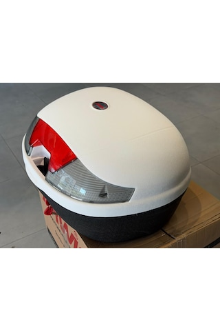 Motosiklet Arka Çanta 46 Litre Motorsiklet Kurye Çantası Siyah Renk Beyaz