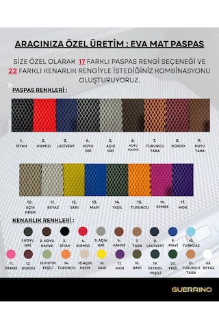 Volkswagen-caddy- 2011-2020 İçin Eva İç Paspas Takımı Metal Topukluk Dahil