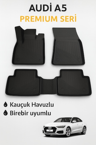 Audi A5 2008 2019 Premium 3d Havuzlu Oto Paspas Koku Yapmaz, 4