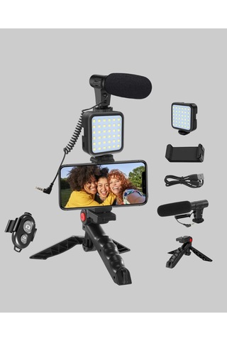 Northcity Profesyonel Video Çekim Kiti - Led Işık, Harici Mikrofon Ve Bluetooth Kumanda Seti
