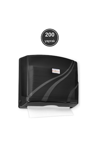 200 Lü Z Katlamalı Kağıt Havluluk Dispanseri + Banyo Mutfak Duvara Monte Sıvı Sabunluk Siyah Seri Siyah
