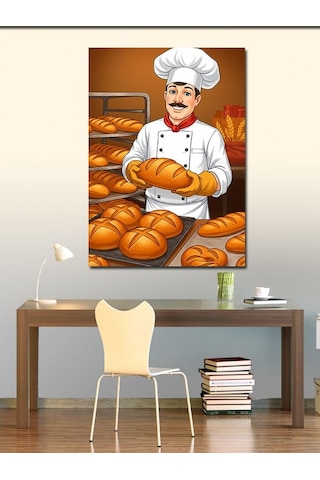 Kanvas Tablo Fırıncı Ve Taze Ekmekler 50cmx70cm