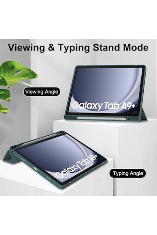 Didadodo Samsung Galaxy Tab A9/a9 Plus İçin 3d Şeffaf Kılıf - Kalem Yuvası Ve Otomatik Açma/kapama