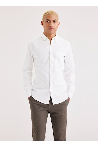 Dockers Minimalist Erkek Gömlek - Uzun Kol - Günlük Şıklık Neutrals