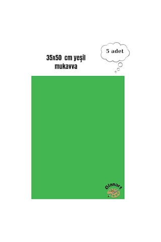 35x50 Cm Yeşil Renk Mukavva Kartonu 5 Adet