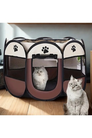 Kahverengi Kedi Doğum Çadırı Evcil Hayvan Kafesi Kedi Oyun Alanı Köpek Çadırı Köpek Evi Kedi Evi