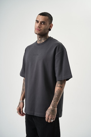 Respire Erkek Da Vinci Baskılı Oversize T-shirt Füme