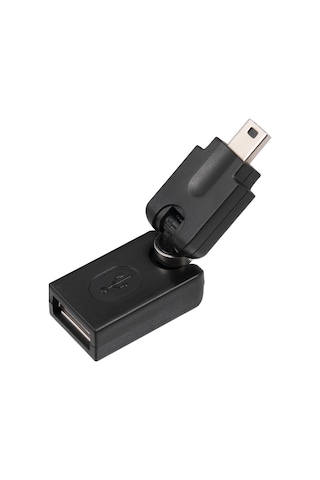 Gajeena Araç Otg Adaptörü Mini Usb 5pin Erkekden Usb2.0 Dişiye 360 Döner 90 Katlanır Siyah Usb Flash Disk, Kart Okuyucu Bağlanır