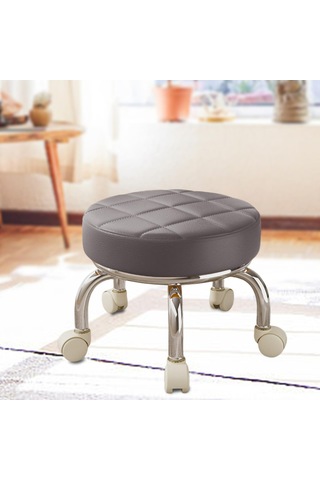 Suntek 360 Dönebilen Tekerlekli Tabure Tembel Ev İşi Gri