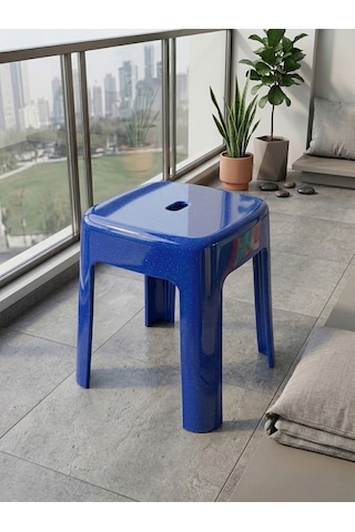 Mavi, Plastik Alaska Model Sağlam Tabure 36x36x46cm