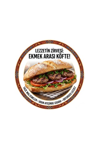 Mayeka Ekmek Arası Köfte Temalı Büfeler Cafeler Köfteciler İçin Ahşap Duvar Kapı Dekoratif Süs Tablo 5