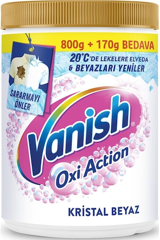 Vanish Oxi Action Beyazlar için Leke Çıkartıcı Deterjan Güçlendirici Toz 970 G
