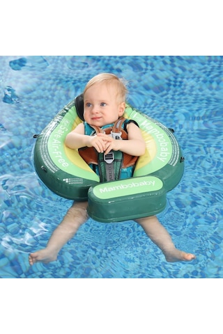 Mambobaby Yüzme Simidi - Avokado, Emniyetli, Gölgelikli Ve Ayak Destekli