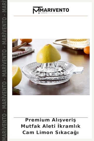Premium Alışveriş Mutfak Aleti İkramlık Cam Limon Sıkacağı Çok Renkli
