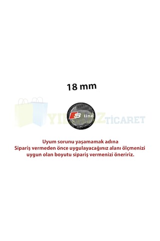 Audi S Line Karbon Logo Joystick Klima Teyp Damla Silikon Sticker 18 X 18 MM-4 Adet
