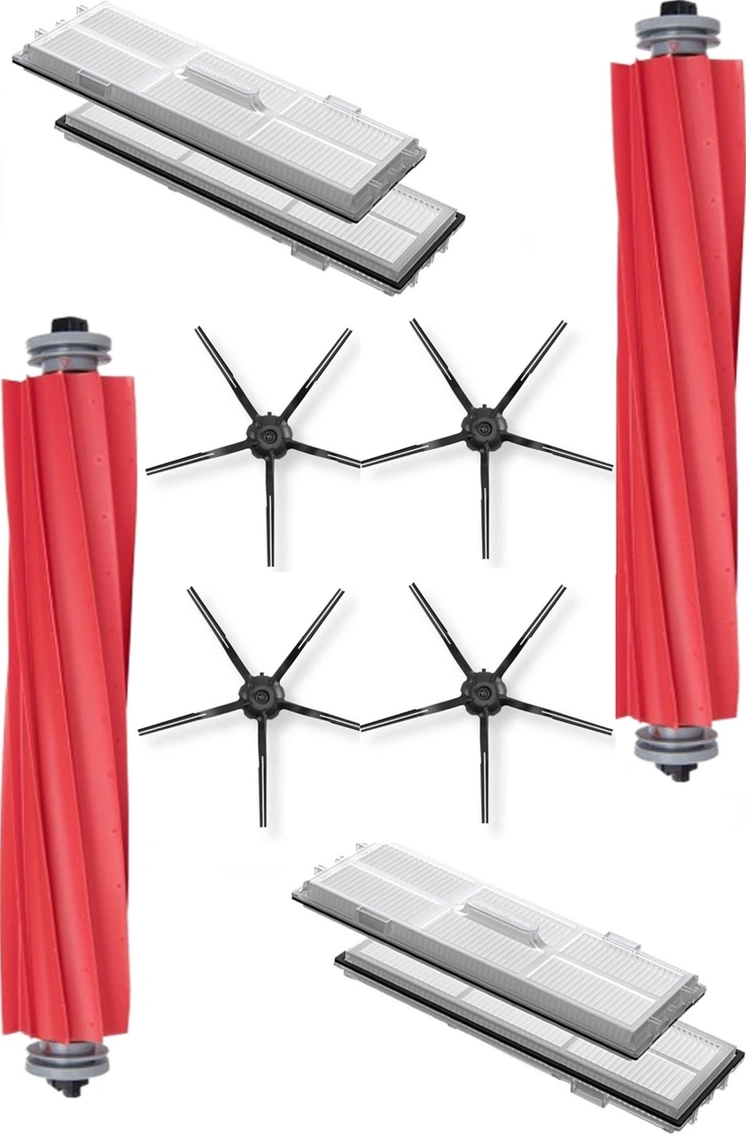 Roborock G10 Uyumlu 10 Parça Siyah Yan Fırçalı Set