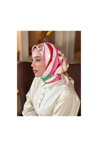 Mentoraly Modakaşmir Soyut Desenli Twill Eşarp sarı