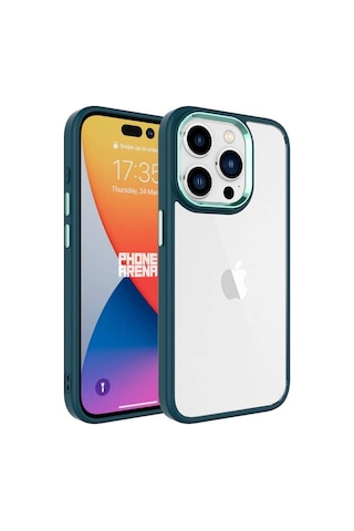 Apple Uyumlu iPhone 15 Pro İle Kılıf Şeffaf Arka Yüzey Renkli Kenar Çerçeve Telefon Kılıfı Kapak