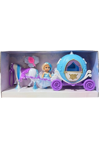 Prenses At Arabalı Oyuncak Bebek Seti Atlı Faytonlu Masal Arabası Ve Mini Bebek Oyuncak Seti