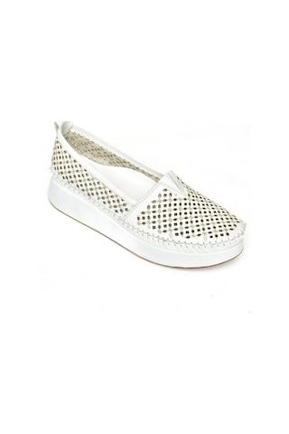 Fox Shoes S540011503 Beyaz Hakiki Deri Kadın Ayakkabı Beyaz