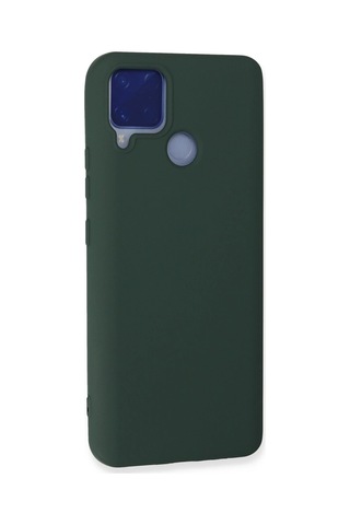 Newface - 595 - Realme C15 Kılıf Nano İçi Kadife Silikon - - Csmo-tex - Koyu Yeşil