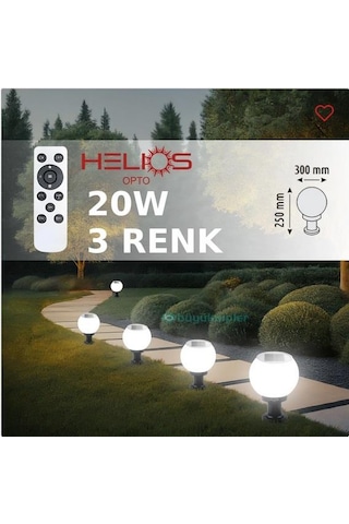 Helıos 20w 3 Renk Beyaz+4000k+günışığı Solar Bahçe Aplik Hs-4007