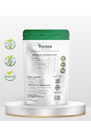 Dondurularak Kurutulmuş Elma Kırmızı 20 Gr - Freeze Dried Elma Kuru Meyve Cipsi 20 G
