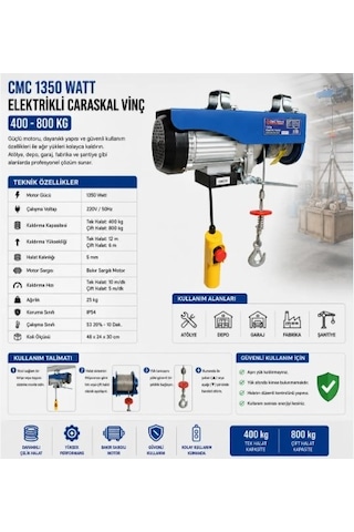 Cmc Mini Elektrikli Vinç - Caraskal - 400-800 Kg