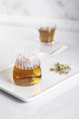 Isıya Dayanıklı Ocakta Kullanmaya Uygun Lüks Borusilikat Cam Cezve 400 Ml