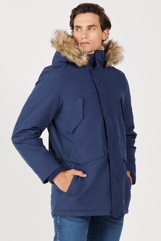 Wrangler Regular Fit Normal Kesim Dik Yaka Lacivert Parka Ceket Lacivert