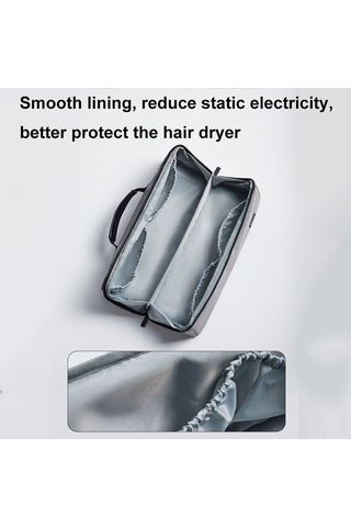 Baona Bn-ds010 İçin Büyük Kapasiteli Su Geçirmez Saç Kurutma Makinesi Saklama Çantası Gri