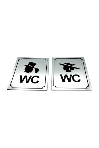 Wc Tuvalet Tabelası Bay Bayan Takım (2 Adet), 10 Cm X 12 Cm (410434605)